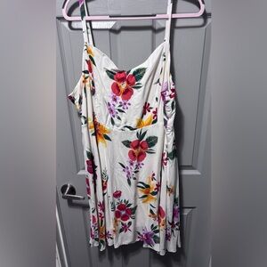 Summer strappy floral print mid length dresss